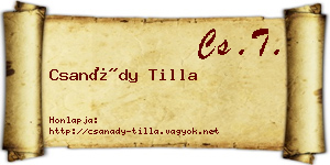 Csanády Tilla névjegykártya